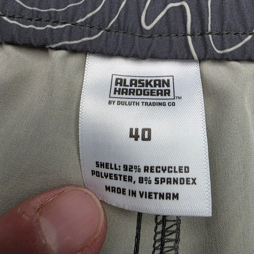 Duluth Trading Alaskan Hardgear Men 40 Shorts Topo Map Print Swim Trunks Stretch
